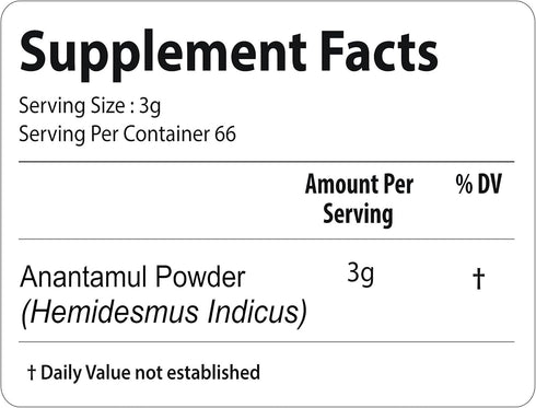 bixa BOTANICAL Sarsaparilla Root Powder | HEMIDESMUS INDICUS | Anantmool | 200 Grams | Ayurvedic Herbal Supplement