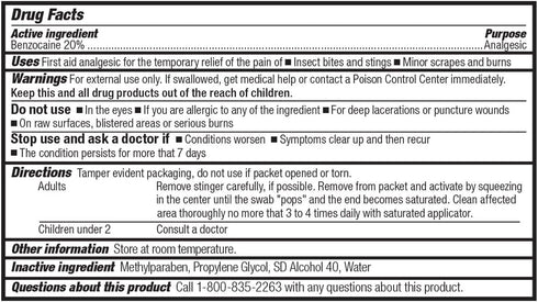 First Aid Only Sting Relief Swabs, 10 Count