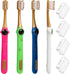 Kids Toothbrush Pack of 4, Galactic Adventures Style, Soft Bristles with Caps for Children Aged 3-10, Girl & Boy Set