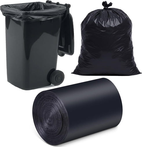 O2frepak 45 Gallon Multipurpose Tear-Resistant Trash Bags,Heavy Duty,Tastless and Black Garbage Bags