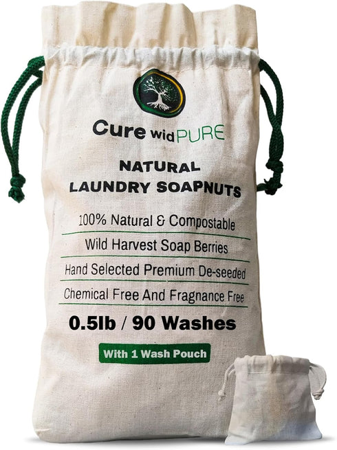 Cure wid Pure Organic Soap Nuts, 8oz/225g, Approx 90 Loads, Eco-friendly, Non-toxic