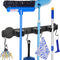 Strong Magnetic Mop Broom Holder - Heavy Duty Hanger with 4 Hooks for Organizing Cleaning Tools in Garage or Kitchen