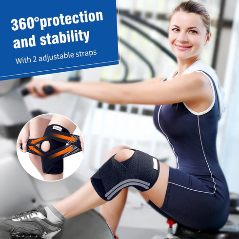 Galvaran Professional Knee Brace for Women & Men, Breathable Support with Side Stabilizers for Knee Pain Relief