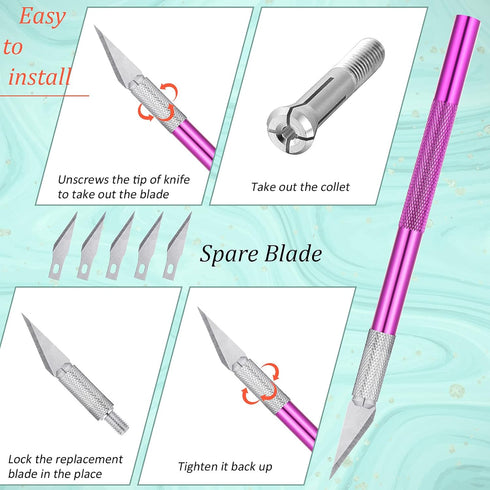 Maitys 3 Pieces Stainless Steel French Nail Trimmer Smile Line Cutter with Handles, 5 Spare Blades for Nail (Rainbow