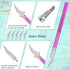 Maitys 3 Pieces Stainless Steel French Nail Trimmer Smile Line Cutter with Handles, 5 Spare Blades for Nail (Rainbow