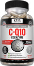 Kaya Naturals CoQ10 Power Antioxidant Supplement - 60 Veggie Capsules for Heart Health & Immune Function