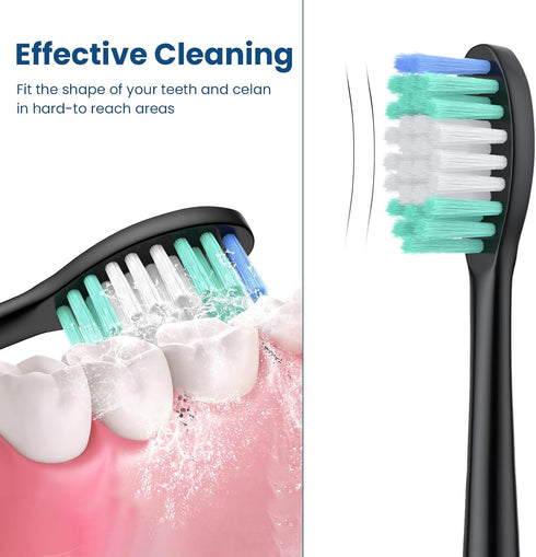Replacement Toothbrush Heads Pack of 5 Compatible with AquaSonic Black Series, Vibe Series, Black Series Pro