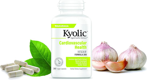 Kyolic Aged Garlic Extract Formula 300, Vegan, 360 Capsules for Cardiovascular Health