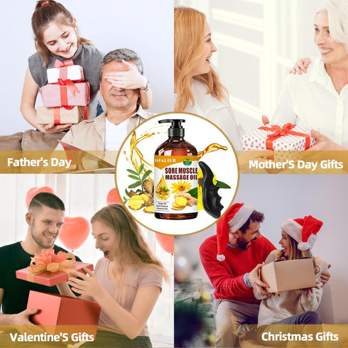 INALIER Sore Muscle Massage Oil,Gift for Husband Dad Boyfriend,Relaxing Massage Oil,Arnica Oil,Massages Oil for Massage