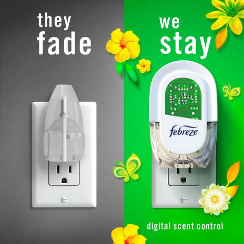 Febreze Plug in Air Fresheners, Gain Original Scent, Odor Fighter, 1 Warmer + 4 Oil Refills