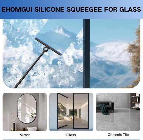 Squeegee for Window Cleaning, Telescopic Shower Squeegee with Extension Pole for Car Windows, Tile Walls, Shower