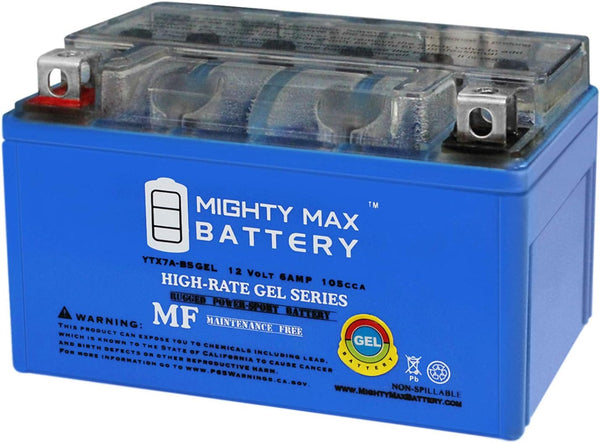 Mighty Max Battery YTX7A-BS Gel Battery Replacement for Buddy 125 Vino 125 People S