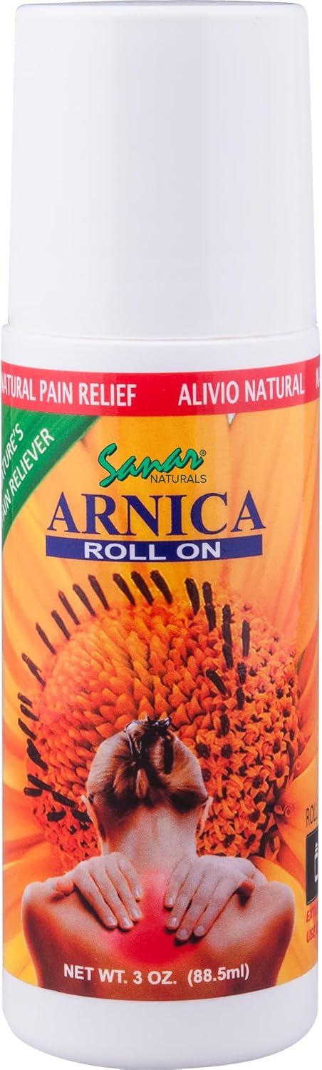 Sanar Naturals Arnica Roll On, 3 oz, Quick Pain Relief for Joint, Muscle Pain, Soreness, Non-Greasy