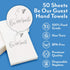 Guest Hand Towels - Disposable Hand Towels with Be Our Guest Message, Pack of 50