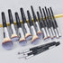 16Pcs ULTRA SOFT Black Labeled Makeup Brushes Set - Includes Large Powder, Flat Foundation, Blending Brushes