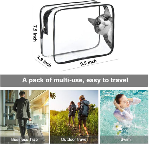 Toiletry Bags Makeup Bags & Cases Waterproof Plastic Bag Clear PVC Travel Accessories Bag Organizer for Men and Women Travel Business Bathroom (Transparent)