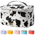 KITENROM Portable Medium Makeup Bag Cosmetic Pouch Case for Women, Waterproof Make Up Organization (Print Cow)