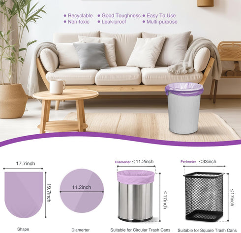 Small Trash Bags, 105 Count, 4 Gallon, Unscented Mini Garbage Bags for Bathroom, Wastebasket Bin Liners