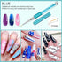Saviland 6pcs Nail Art Liner Brushes Set - Nail Gel Polish Painting Brush Pen Set with Crushed Diamond Handles