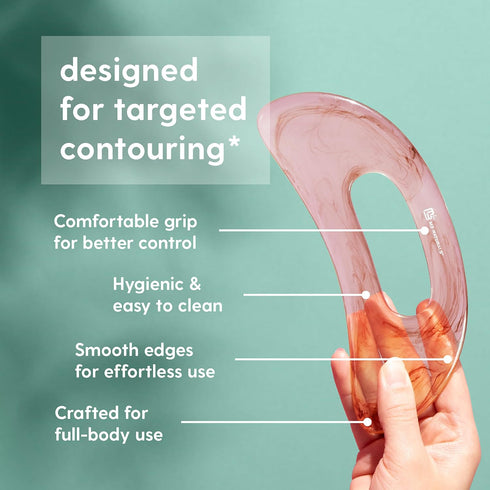 M3 Large Body Gua Sha Tool for Lymphatic Drainage, Cellulite, Sculpting and Sore Muscles, Grip-Friendly with Smooth