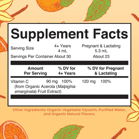 Immune 4 Oz MARYRUTH'S Organic Vitamin C Supplement | Liquid Vitamin C Liquid Drops for Adults & Kids | Support