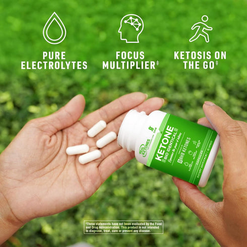 Real Ketones BHB Exogenous Ketones Keto Pills - Enhanced Energy Performance & Rapid Ketosis, Caffeine Free (1 Month)