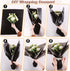 VOWOVOSDAY 20 Pcs Black Flower Wrapping Paper, Waterproof Floral Bouquet Packing Material with Ribbon for DIY Craft Gift