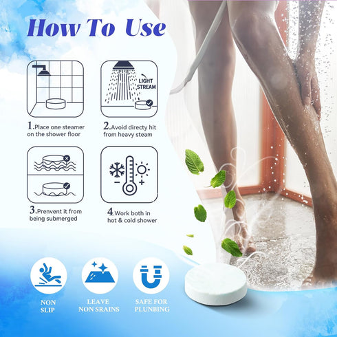 Shower Steamers, 8 Pack Menthol & Eucalyptus Shower Bombs with Essential Oils for Nasal Relief
