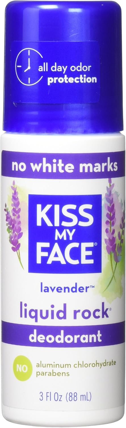 Kiss My Face Paraben Free Liquid Rock Roll-On Deodorant, Lavender, 3 Fl Oz, Pack of 2