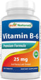 Best Naturals Vitamin B6 25mg, 120 Tablets (Pack of 1)