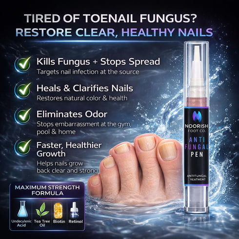NOORISH FOOT CO. 2 Nail Fungus Treatment Pen for Toenails & Fingernails - Antifungal Nail Repair with Undecylenic Acid