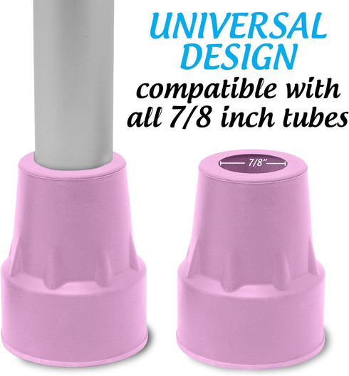 Top Glides Crutch Comfort: Steel-Reinforced 7/8" Crutch Tips - 1 Pair