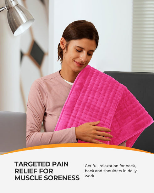 Pink Heating Pad for Period Cramps, CooCoCo FSA Wearables Large Heated Pad, HSA Store Eligible Menstrual Heat Pad, Cute