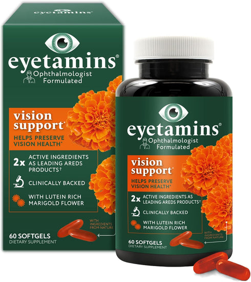 Vision Support 60 Capsules, Ophthalmologist-Formulated, Plant-Based, Vegan and Non-GMO