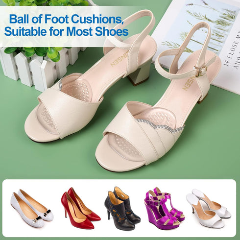 Metatarsal Pads Ball of Foot Cushions for Men and Women, Soft Gel Foot Pads for Pain Relief (4.2"x2.8", 4 Pairs)