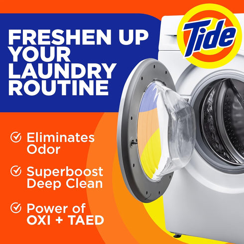 Tide Washing Machine Cleaner with Oxi, Deep Cleaning Residue & Odor Eliminator for Front and Top Loader, 10 Month Supply