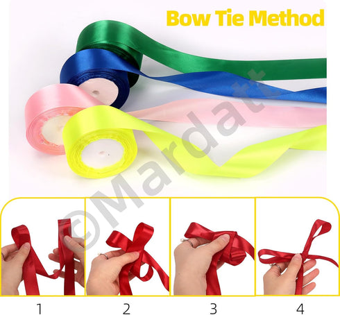 10 Rolls Satin Ribbon Set - 1-1/2" x 25 Yards - Double Face & Single Face Polyester Satin for Gift Wrapping