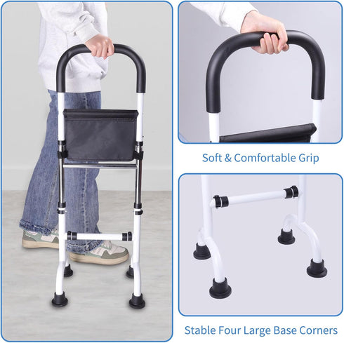 Stand Assist Mobility Aid Rail for Seniors Adjustable Safety Grab Bar for Bed, Couch, Chair, Toilet Non-Slip Base, Easy