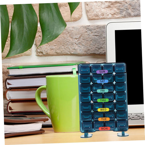Portable Weekly Medicine Organizer Reusable Pill Case with Compartments Tight Seal Travel-Friendly Compact Storage Box
