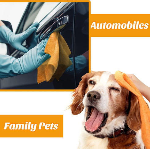 10 Pcs Absorbent Shammy Cloth, Car Drying Chamois Towel, Multi-Purpose Machine Washable Towel (20 x 27 Inch)