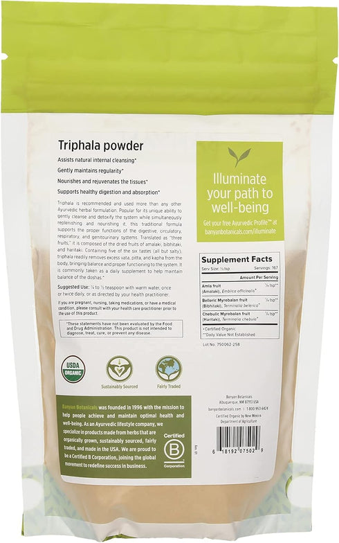 Banyan Botanicals Triphala Powder - Certified Organic