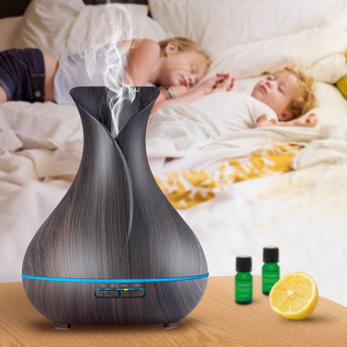 OliveTech 400ml Aroma Essential Oil Diffuser, Ultrasonic Cool Mist Humidifier with Waterless Auto Shut-Off and Cleaning