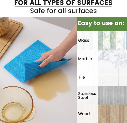 Homaxy Swedish Dishcloths for Kitchen, 15 Pack Reusable Washable Cellulose Sponge Cloths