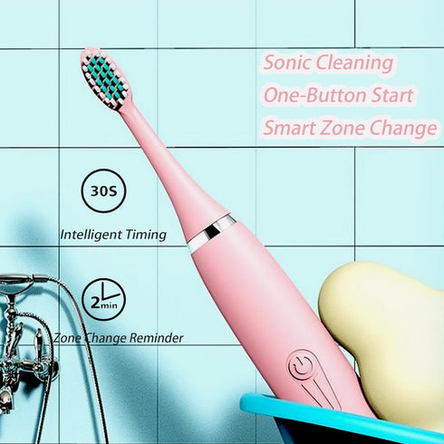 TARSHYRY Toothbrush,IP7 5 Kids Soft Sonic Electric Power Toothbrush Battery Powered Cute Bunny with Brush Heads