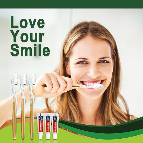 50 Pack Disposable Toothbrushes with Toothpaste, Individually Wrapped Travel Toothbrush Kit for Hotel and Airbnb