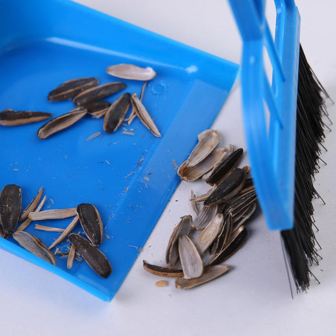 Set, AUNMAS Mini Dustpan and Brush Portable Compact Dust Pan and Hand Broom with Nesting Snap On Design for Home Table