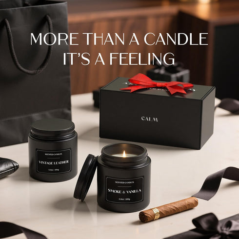Set, Set, 7 oz) NORVENCE Scented Candles Gift Stress Relief Candles for Home, Premium Soy Candle Candles for Men
