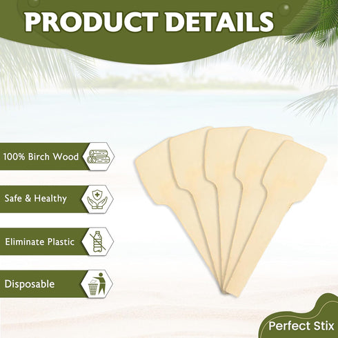 2.75" Disposable Wooden Taster and Sampling Spoons, Pack of 300ct
