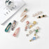 Mehayi 20 PCS Handmade Hair Clips, Pearls and Acrylic Resin Barrettes, Glitter Crystal Geometric Hairpin, Elegant Gold