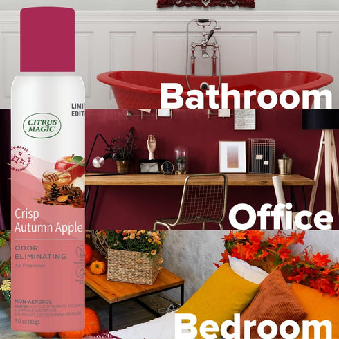 Citrus Magic Limited Edition Natural Odor Eliminating Air Freshener Spray - Crisp Autumn Apple, 3-Ounce, Pack of 3